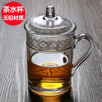 Creative heat-resistant tea cup glass mug office cup transparent with lid milk cup juice cup with a coffee mug