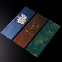 Painted tea towel Soft absorbent tea mat Linen rag Kung Fu tea set Tea mat cloth Purple Sand pot Raising pot towel Tea ceremony accessories