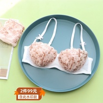 Japanese sweet and cute half cup bra can be off shoulder girly underwear thin big chest milk cover BC Cup