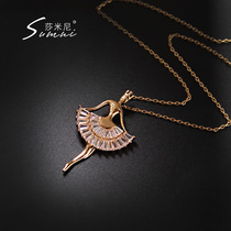 sumni Samini White Gold Gold 18K gold gold artificial zircon dancer short neck choker temperament fresh