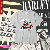 Big Code Short Sleeve Mens Clothing Fatson Plus Fat Increase Hip Hop Street European And European Punk Rock Mens Round Collar Personality Customize