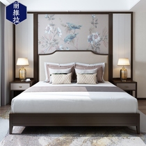 New Chinese solid wood bed master bedroom 1 8 m Hotel name Cebu Room Double beds Modern minimalist furniture Customised