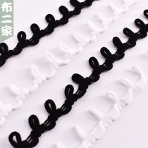 Elastic buckle mixed loop rope climbing elastic belt back collar hat invisible button coat fur collar buckle eye elastic rope accessories