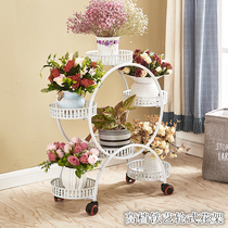 European style flower stand Living room high-grade luxury flower stand Floor-to-ceiling ornaments Creative interior simple net red multi-layer