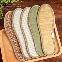 Summer woven layer square bamboo insole resistant to wearing rushes sanitary straw woven full cushion men and women Summer thickened spring board