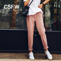 This time flavor dry rose garment dyed high waist twill hidden meat straight jeans women ankle-length pants autumn
