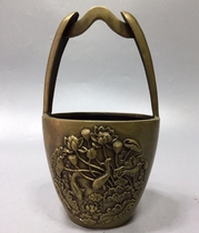 Pure copper Zhaocai bucket Wangcai brass casting Zodiac copper bucket ornaments Zhaocai Zhaocai Zucai Bucket Barrel
