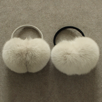 Gringotts gorgeous silver white fox hair ear cover fur ear hair ear cover ear bag four-sided hair