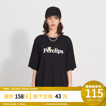 PCLP Little Bear LOGO Trend Printed Short Sleeve Mens National Tide Card Pure Cotton Loose Half Sleeve T Shirt Man