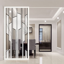 Modern minimalist art glass partition screen decoration living room entrance cabinet frosted background wall double-sided custom grid