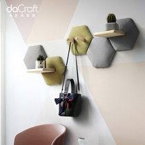 Nordic style living room bedroom wall decorations creative TV background wall storage wall hanging hex sofa shelf