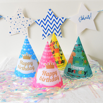 PVC new luminous birthday hat birthday decoration scene layout baby year-old 1-year-old party hat triangle hat