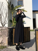 Womens clothing 2022 new ocean gas black long sleeve sweater dresses with underknitted dress and dress lady autumn and winter