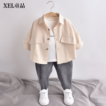 Childrens shirt mens 2020 spring and autumn new boys denim shirt jacket tide childrens Korean loose top