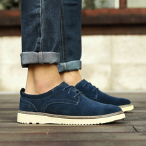 Leather casual shoes mens shoes British retro leather shoes breathable autumn logging shoes mens low board shoes Joker trendy shoes