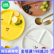 LINE Brown Bear Cutlery Ceramic Sub dinner plate Home Dinner Plate Weight weight Ration Dinner Plate Snack Dish Adults