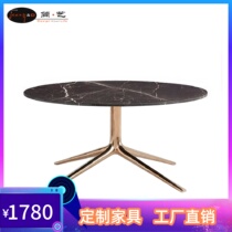 Minimalist Nordic furniture fashion minimalist designer coffee table edge a few new stainless steel plated marble tea table