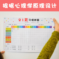 21 days habit artifact childrens growth self-discipline habit formation schedule wall stickers reward encourage learning schedule