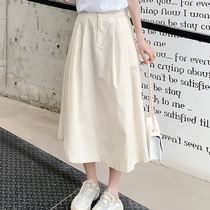2021 Summer new products Korean version of half-body dress Women in the middle of the school Wind height waist display slim fit slim a dress with large swing tooling dress
