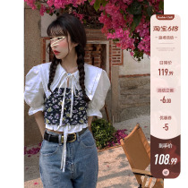 Aunt Barbie Aunt Short Sleeve Doll Collar Shirt Woman Summer Style Bubble Cuff Design Sensation Blouse Comeback Crumbled and harnesses Two sets