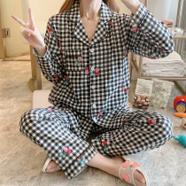 Yuezi clothing summer cotton postpartum cotton gauze thin pregnant womens pajamas pregnancy period 3 months summer nursing home clothing