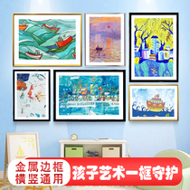 Aluminum alloy picture frame childrens simple picture frame framing frame simple hanging wall custom decoration outer frame A4 paper photo frame setting