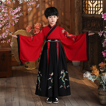 Hanfu boy autumn long sleeve Chinese style little boy Tang suit Chinese style boy Tang suit Chinese school costume costume childrens costume autumn