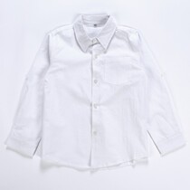 Childrens white shirt Boys long-sleeved cotton base white shirt cotton primary school uniform 504