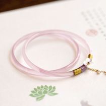 Glass imitation jade less emerald agate female bites Extremely Fine Ice Breed Small Thin Strips National Hanfeng Web Red bracelet lovers