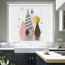 Hang Ke New Ins Punch - Free Printing Block Curtain Aluminum Alloy Shading Kitchen Toilet Waterproof Household Curtain