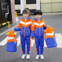 Primary school uniforms three sportswear thickened spring and autumn winter clothes childrens class uniforms autumn kindergarten Garden uniforms winter