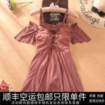 A large swimsuit female fat mm 200 pounds shade and thin conservative hot spring small chest gathering skirt type Han edition