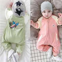 Six months baby jumpsuit 9 long sleeve 0-1 year old boy ha clothes baby spring and autumn clothes super cute outfits