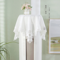 Only rice 99 minimalist white hemp cotton lace vertical cylindrical cabinet air conditioning hood home cloth art dust-proof cover towels