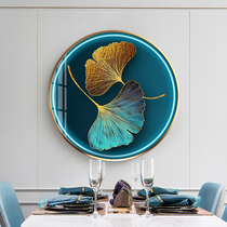 Nordic light luxury restaurant decoration painting round dining room sideboard hanging painting modern simple high-end living room porch mural
