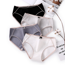 Underwear Woman Pure Cotton Medium Waist Antibacterial Full Cotton Girl Day student Ladies Sport Breathable Triangle Pants Shorts Pure color