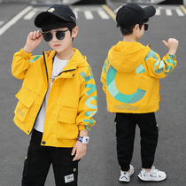 Boys coat autumn 2021 new spring and autumn thin childrens foreign handsome middle and big childrens clothing Korean version of windbreaker tide