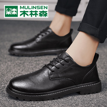 Wood Linson Mens Casual Leather Shoes 2021 New Spring 100 Hitch Low Help Genuine Leather Business Positive Fashion Shoe Men Shoes