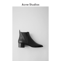 Acne Studios Womens Shoes Cow Leather Black Pointed Chelsea Boots Jc46-900