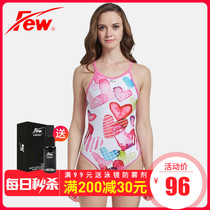 Fresh floating professional swimsuit womens triangle one-piece swimsuit womens competition training swimwear fashion digital print