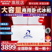 Aucma Australia karma BCBD730 double door open freezer commercial large capacity single-temperature dual-use refrigerated freezer for sale