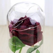 Gold leaf hand feel rose Yongsheng Flower glass cover Rose Valentines Day Cross-border Creative Utility Gift Pendulum