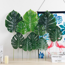 ins tortoise back leaves fake leaves green emulation large leaf Leaf single sheet creative decoration Kindergarten wedding scenery props