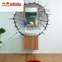 3d broken effect wall stickers living room home decorations