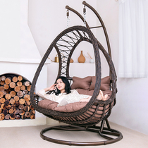 Purple leaf hanging chair household double hammock balcony cradle chair vine chair bedroom red swing hoist