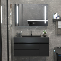 Black light extravagant smart Nordic Baths cabinet Composition minimalist modern toilet mirror cabinet rock integrated toiletries