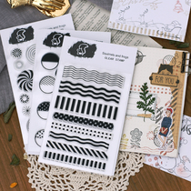 WEEK BAR silicone transparent seal Handbook basic digital background border retro hand account decoration greeting card DIY