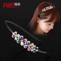 Hairband female face washing pressure hair head band with tooth application mask non-slip hairclip head cave black hair accessories wide edge hairpin