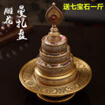 Pure Bronze Manza disc beautifully hand sculpted Buddha Hall Seven precious Manza disc Nepalese craftsmanship sends jewel