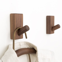 Solid wood Japanese style creative Nordic wind power closed door Minjuku home clothes hat decorated wall hanging clothes hanger powerful hook
